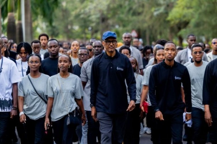 #KWIBUKA31:President Kagame participated in the Walk to Remember ,outlines five key points for the youth during this commemoration